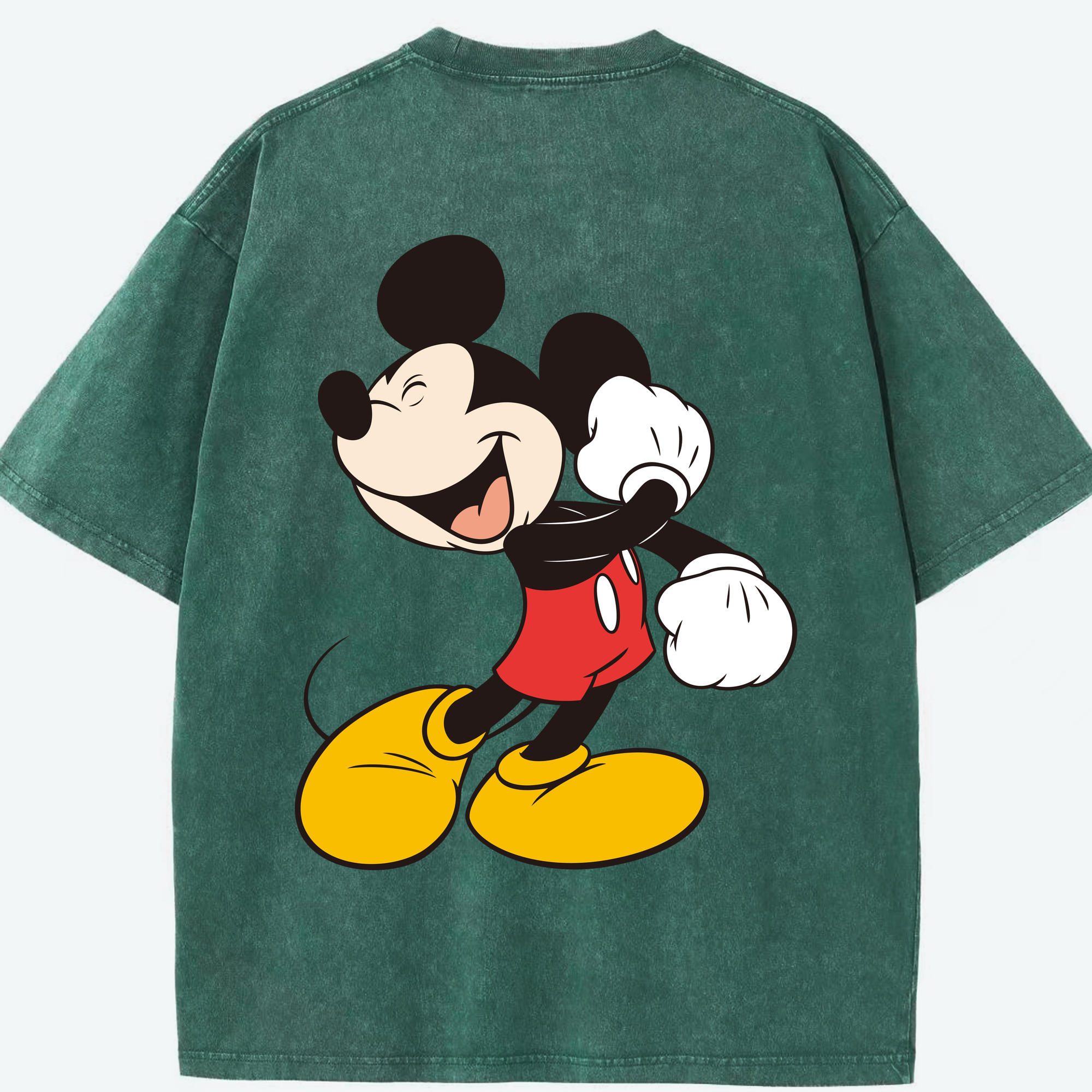 （画像用） ミッキーマウス Mickey Mouse 綿100% ヴィンテージ風 半袖Tシャツ（背面プリント）